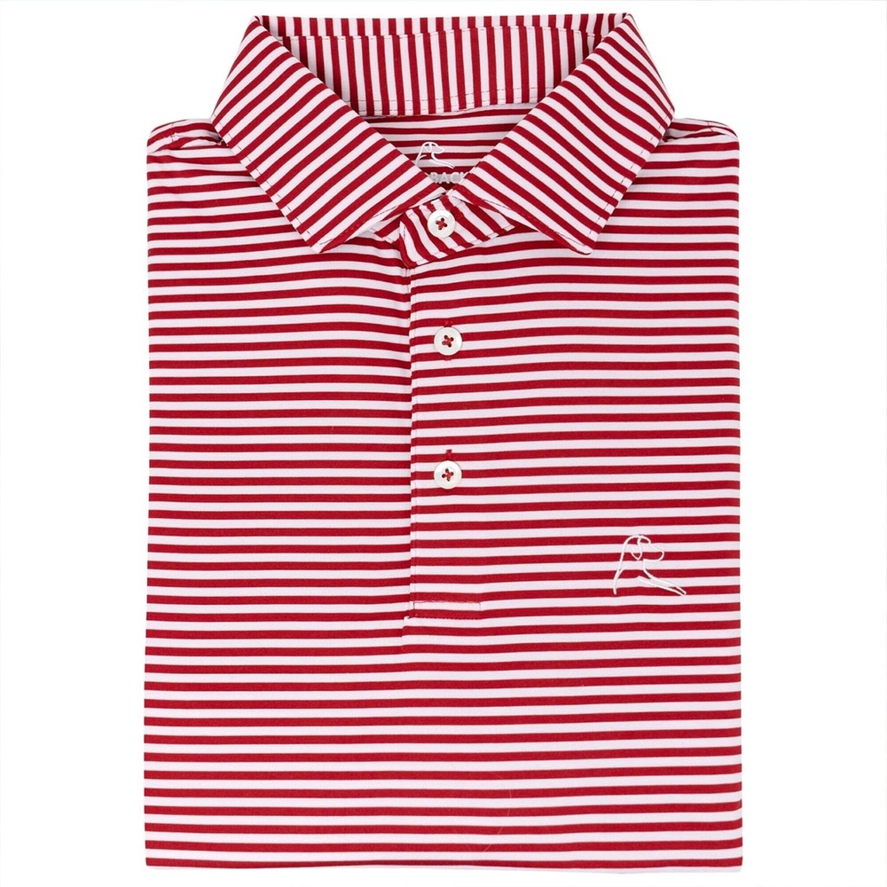Rhoback Red and White Striped Polo Shirt